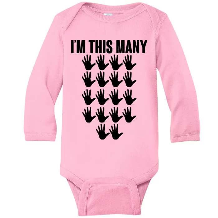 I'm This Many - 90th Birthday Baby Long Sleeve Bodysuit