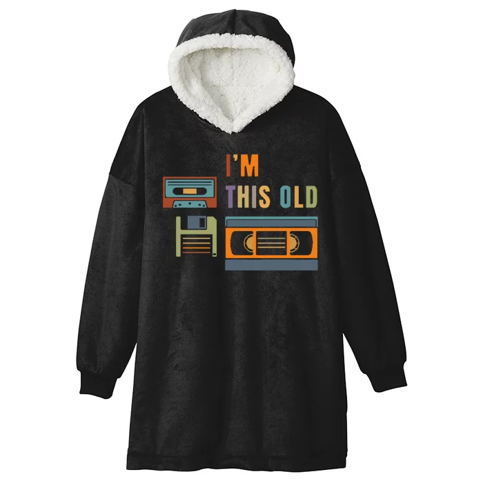 I'm This Old Retro Throwback Birthday Hooded Wearable Blanket