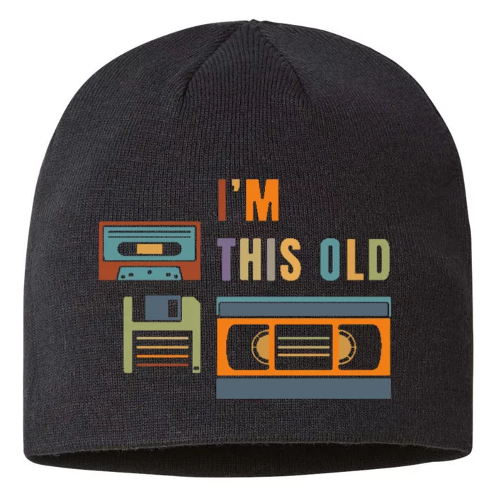 I'm This Old Retro Throwback Birthday 8 1/2in Sustainable Knit Beanie