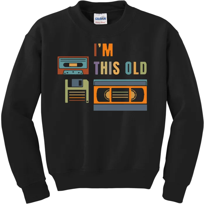 I'm This Old Retro Throwback Birthday Kids Sweatshirt