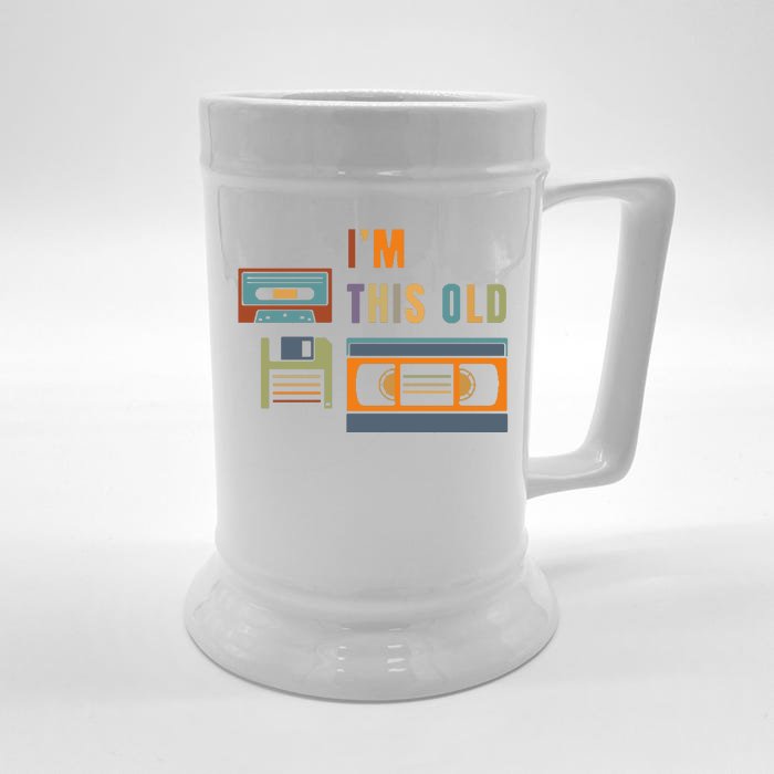 I'm This Old Retro Throwback Birthday Front & Back Beer Stein