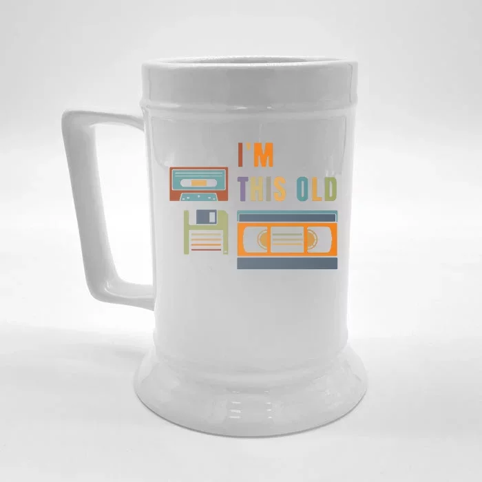 I'm This Old Retro Throwback Birthday Front & Back Beer Stein