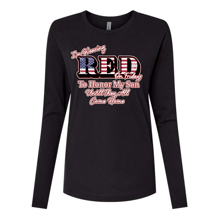 I'm Wearing Red On Fridays Until They All Come Home Womens Cotton Relaxed Long Sleeve T-Shirt