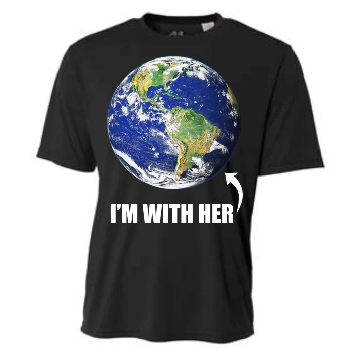 I'm With Her Earth Globe Photo March For Science Cooling Performance Crew T-Shirt