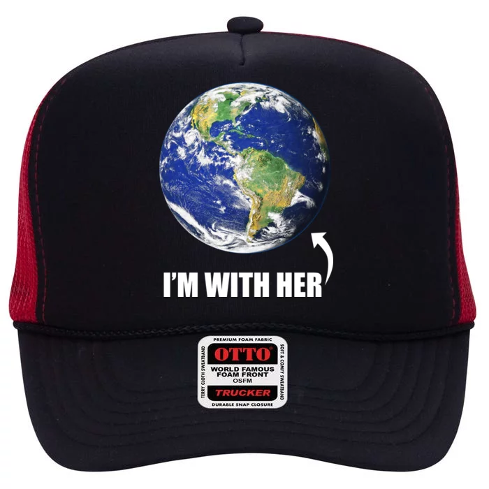 I'm With Her Earth Globe Photo March For Science High Crown Mesh Trucker Hat