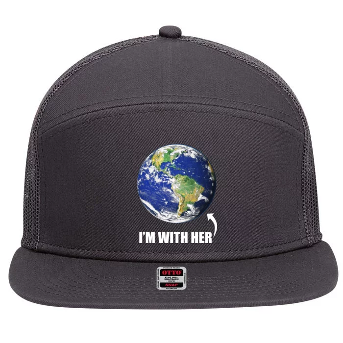 I'm With Her Earth Globe Photo March For Science 7 Panel Mesh Trucker Snapback Hat