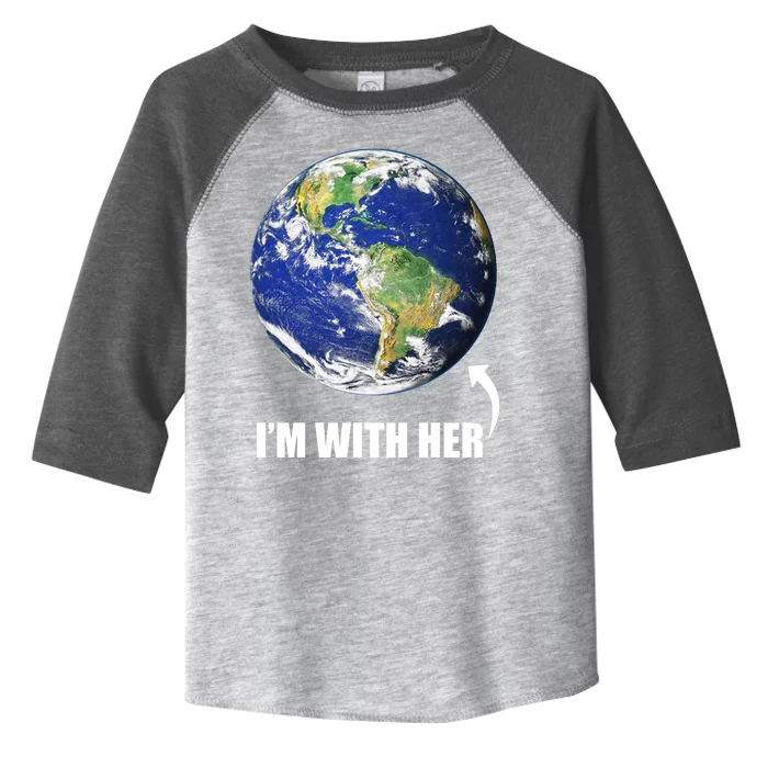 I'm With Her Earth Globe Photo March For Science Toddler Fine Jersey T-Shirt