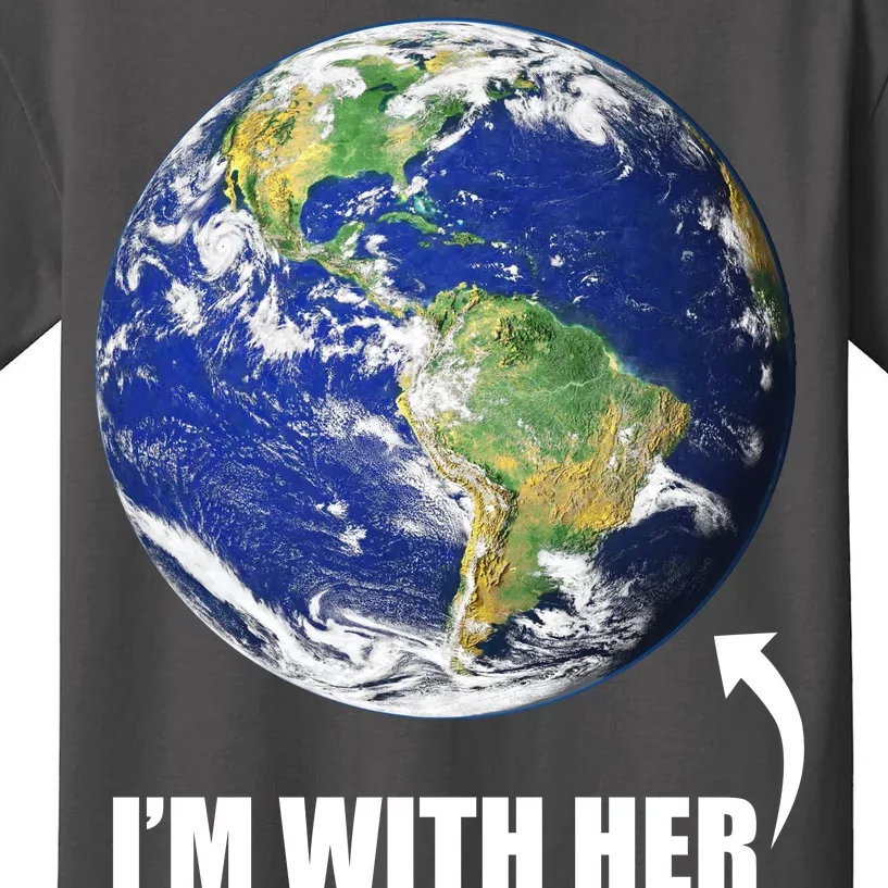 I'm With Her Earth Globe Photo March For Science Kids T-Shirt