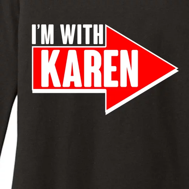 I'm With Karen Womens CVC Long Sleeve Shirt