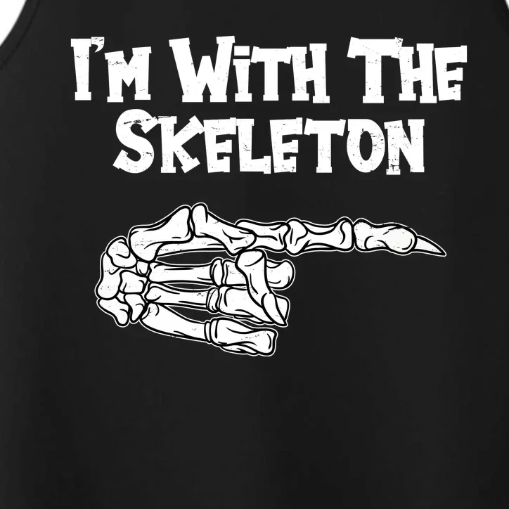 I'm With The Skeleton Funny Halloween Performance Tank