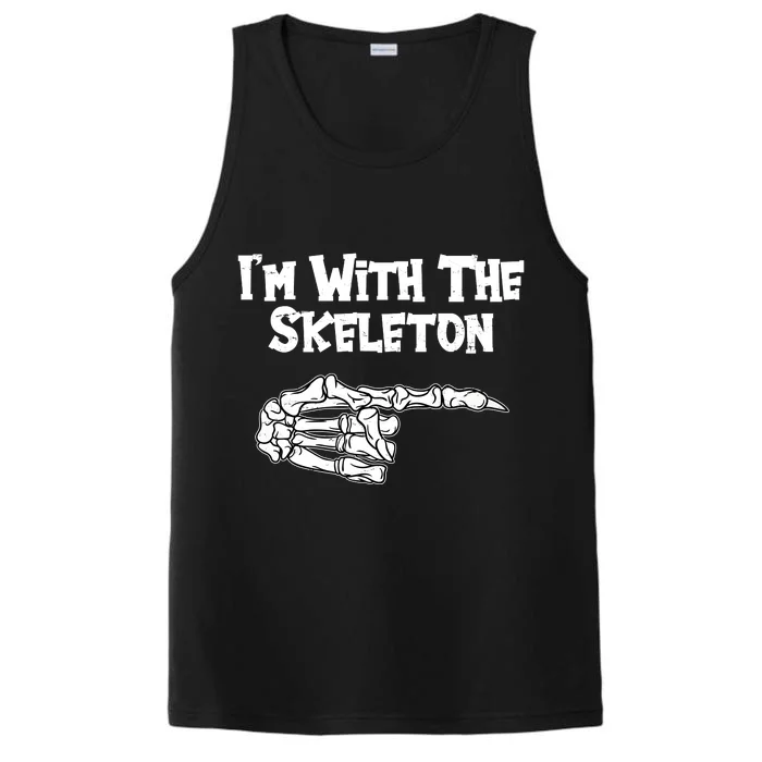 I'm With The Skeleton Funny Halloween Performance Tank