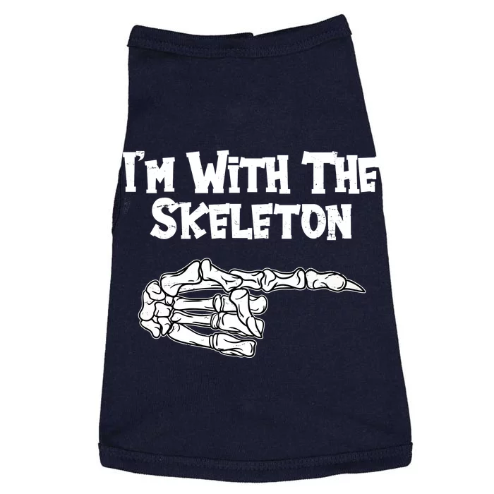 I'm With The Skeleton Funny Halloween Doggie Tank