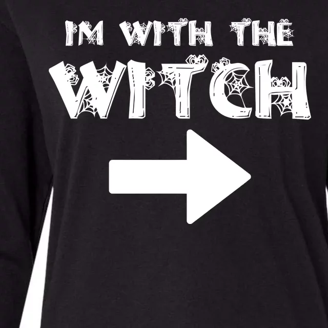 I'm With The Witch Womens Cotton Relaxed Long Sleeve T-Shirt