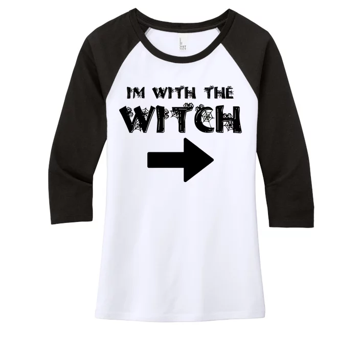 I'm With The Witch Women's Tri-Blend 3/4-Sleeve Raglan Shirt