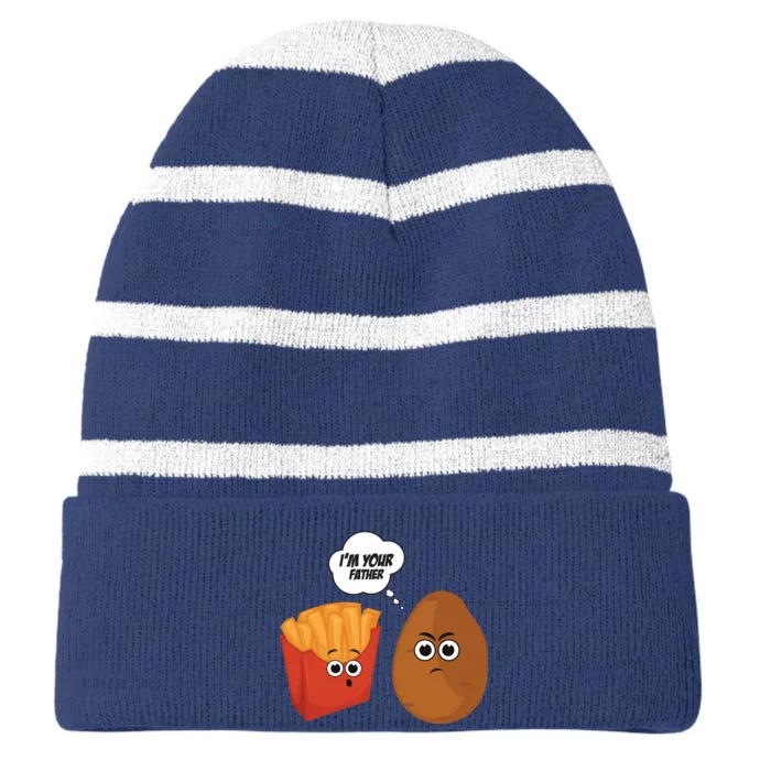 I'm Your Father Potato And Fries Striped Beanie with Solid Band