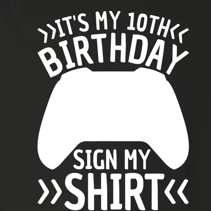 It's My 10th Birthday Sign My 10 Years Old Boy Gamer Toddler Long Sleeve Shirt