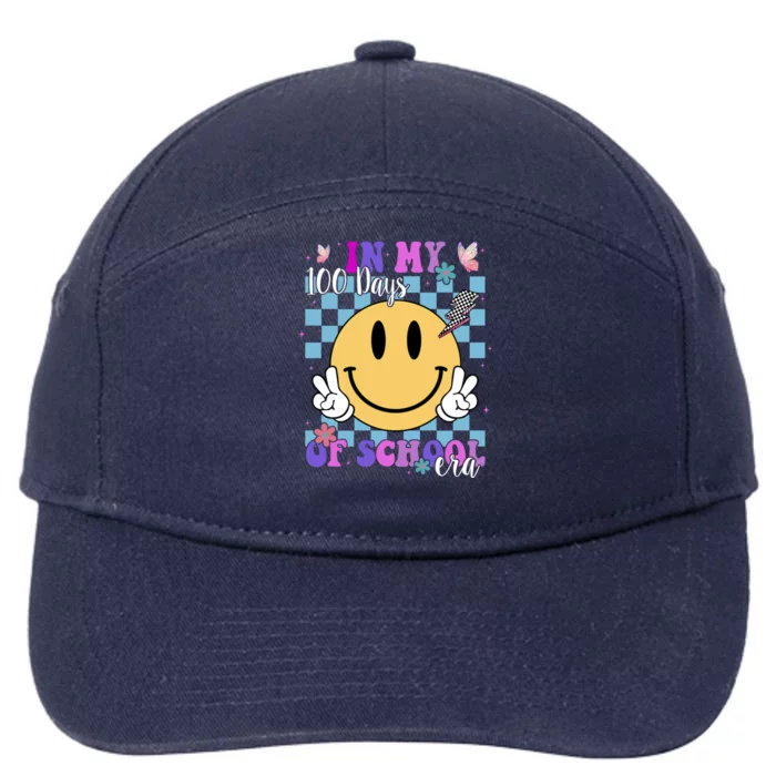 In My 100 Days Of School Era Retro Groovy Smile 7-Panel Snapback Hat