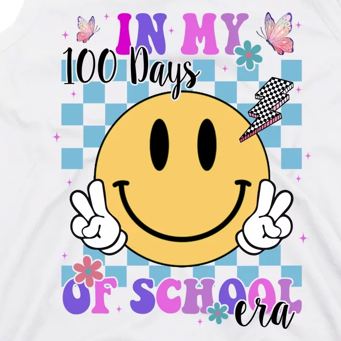 In My 100 Days Of School Era Retro Groovy Smile Tank Top