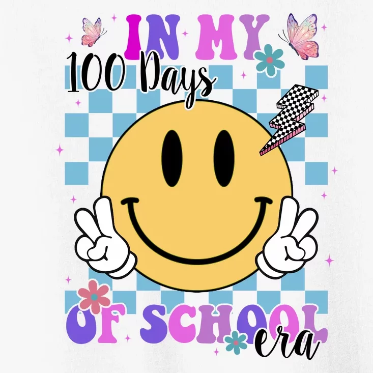 In My 100 Days Of School Era Retro Groovy Smile Toddler T-Shirt