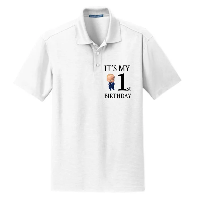 It's My 1st Birthday Dry Zone Grid Performance Polo