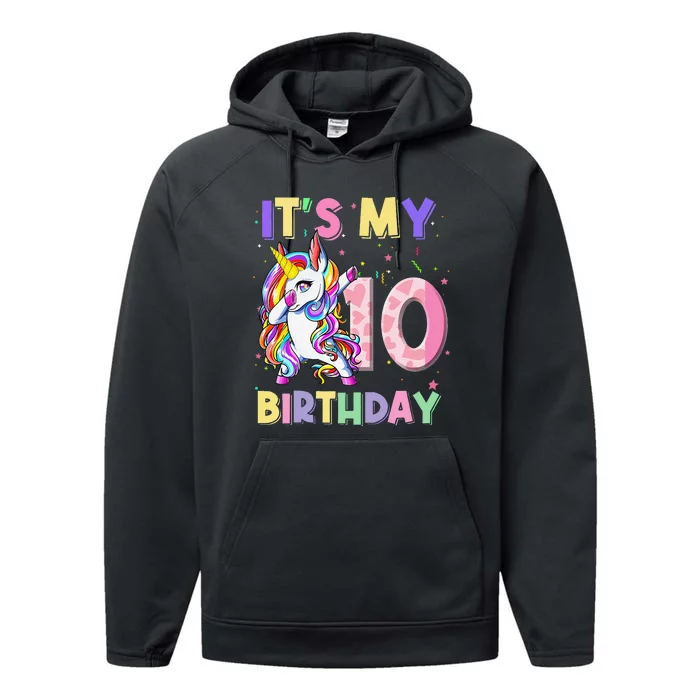 Its My 10 Birthday Unicorn Outfits For Performance Fleece Hoodie