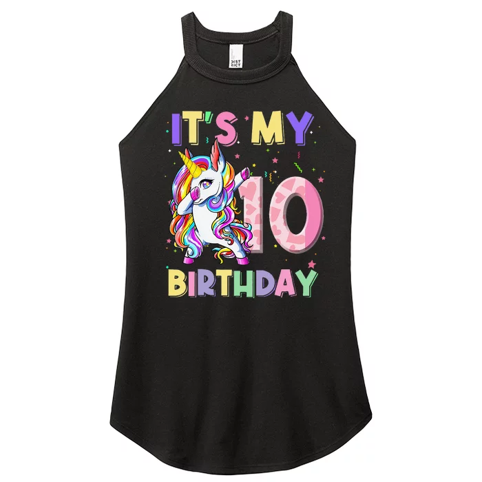 Its My 10 Birthday Unicorn Outfits For Women’s Perfect Tri Rocker Tank