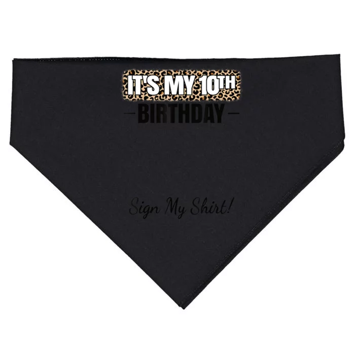 It's My 10th Birthday Party 10 Years Old Girl Sign My USA-Made Doggie Bandana