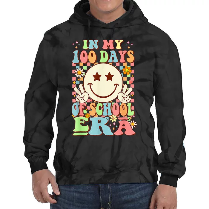 In My 100 Days Of School Era Retro Groovy 100th Day Teacher Tie Dye Hoodie