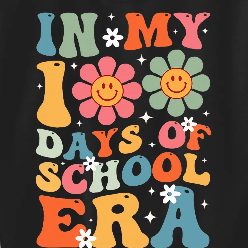 In My 100 Days Of School Era Groovy Teacher 100th Day Kids Sweatshirt