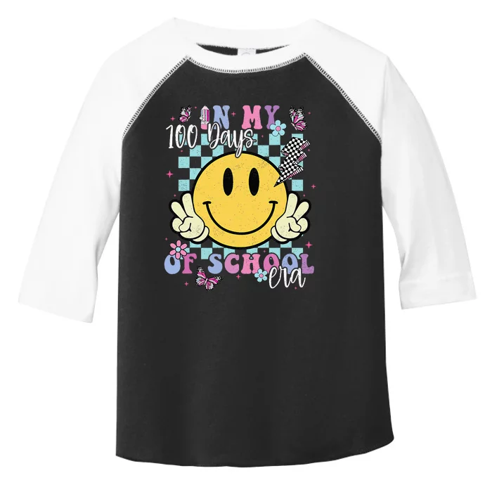 In My 100 Days Of School Era Retro Groovy 100th Day Teacher Toddler Fine Jersey T-Shirt