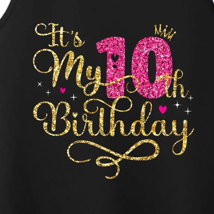 ItS My 10th Birthday 10 Yrs Old Birthday Princess Gift Performance Tank