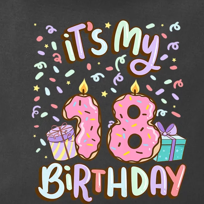 ItS My 18th Birthday Cake Donut 18 Year Old Confetti Zip Tote Bag