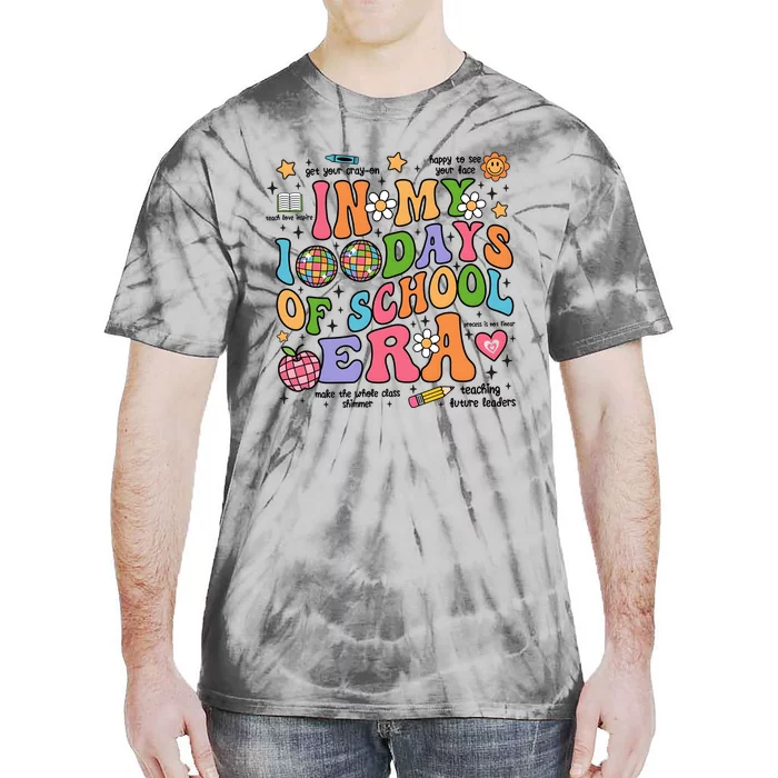 In My 100 Days Of School Era Retro School Celebration Tie-Dye T-Shirt