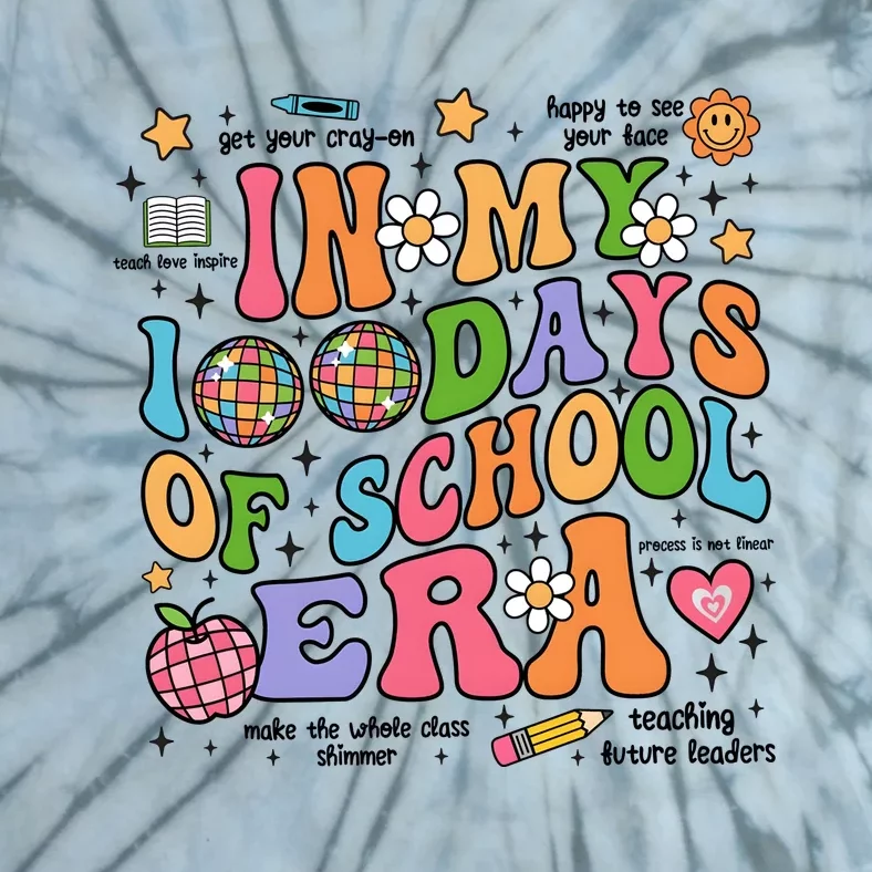 In My 100 Days Of School Era Retro School Celebration Tie-Dye T-Shirt