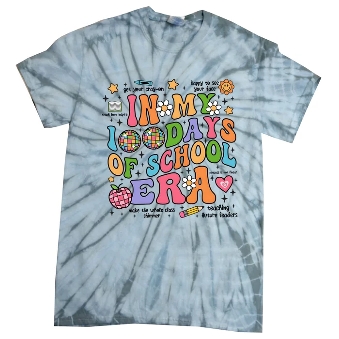 In My 100 Days Of School Era Retro School Celebration Tie-Dye T-Shirt