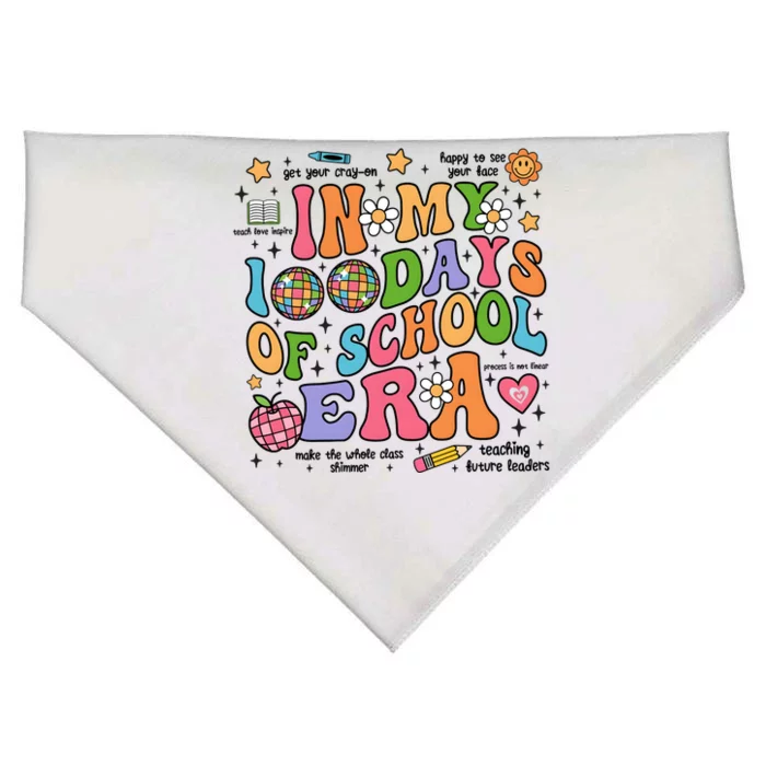 In My 100 Days Of School Era Retro School Celebration USA-Made Doggie Bandana