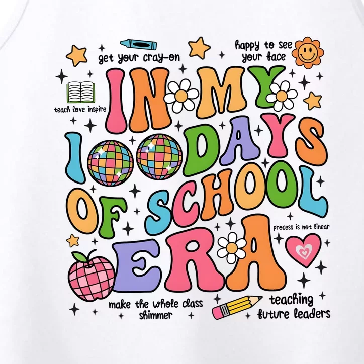 In My 100 Days Of School Era Retro School Celebration Performance Tank