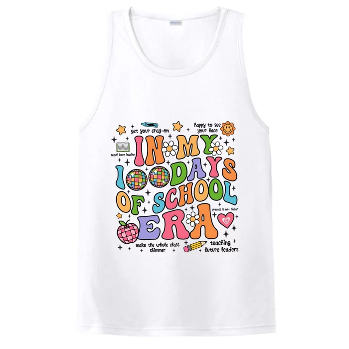 In My 100 Days Of School Era Retro School Celebration Performance Tank