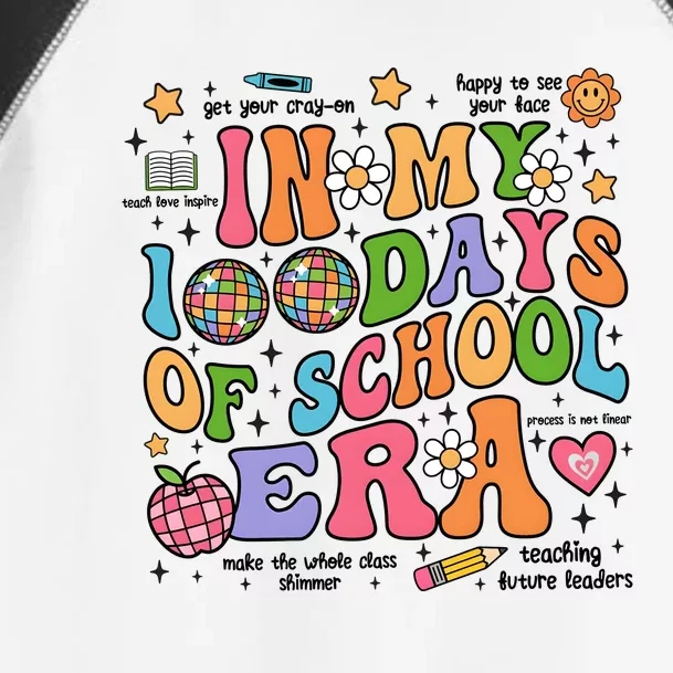 In My 100 Days Of School Era Retro School Celebration Toddler Fine Jersey T-Shirt