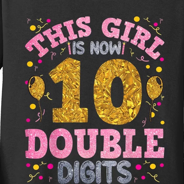 It's My 10th Birthday | This Girl Is Now 10 Years Old Kids Long Sleeve Shirt