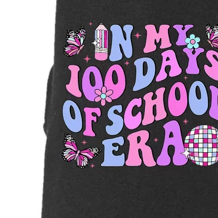 In My 100 Days Of School Era Retro Disco 100th Day Of School Doggie 3-End Fleece Hoodie