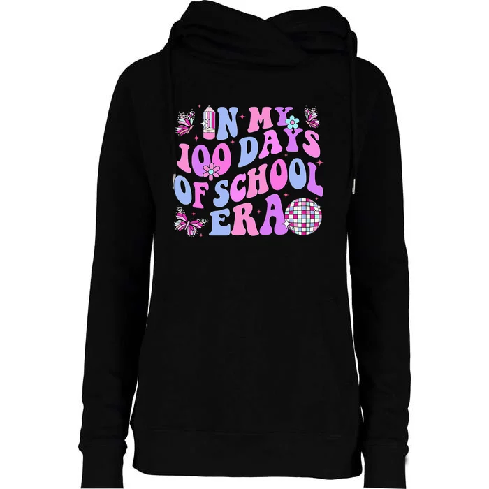 In My 100 Days Of School Era Retro Disco 100th Day Of School Womens Funnel Neck Pullover Hood