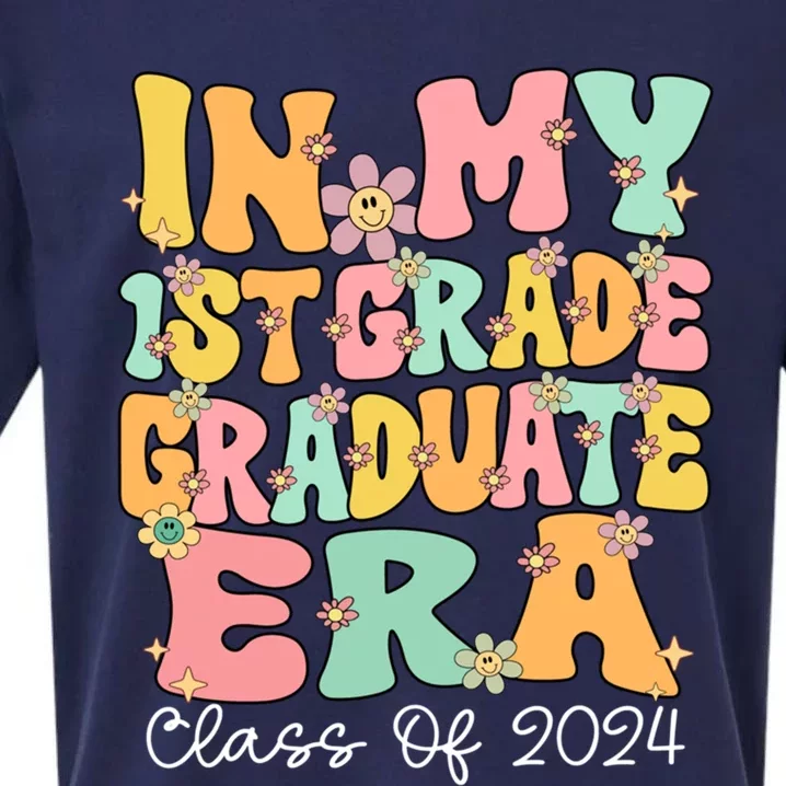 In My 1st Grade Graduate Era Groovy Last Day Of First Grade Gift Sueded Cloud Jersey T-Shirt