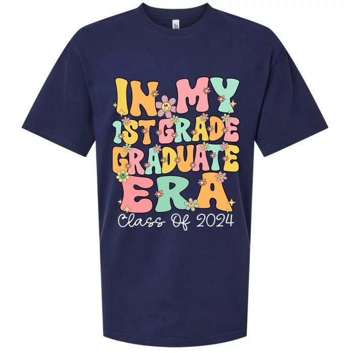 In My 1st Grade Graduate Era Groovy Last Day Of First Grade Gift Sueded Cloud Jersey T-Shirt