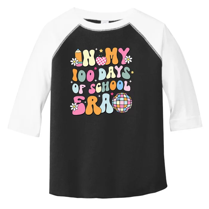 In My 100 Days Of School Era Groovy Retro Student Teacher Toddler Fine Jersey T-Shirt