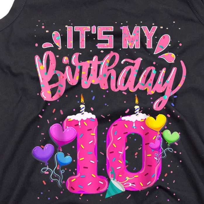 It's My 10th Birthday Doughnut Happy 10 Years Old Girl K.i.d.s Tank Top