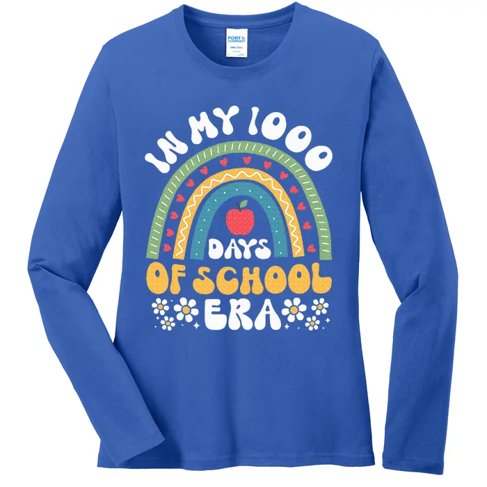 In My 1000 Days Of School Era 5th Grade 1000th Day Groovy Ladies Long Sleeve Shirt