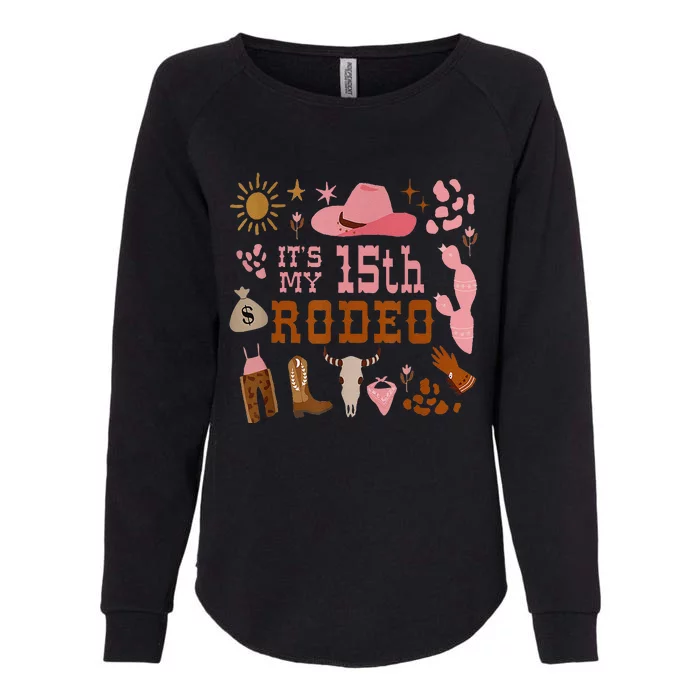 ItS My 15 Year Old 15th Birthday Rodeo Cow Womens California Wash Sweatshirt