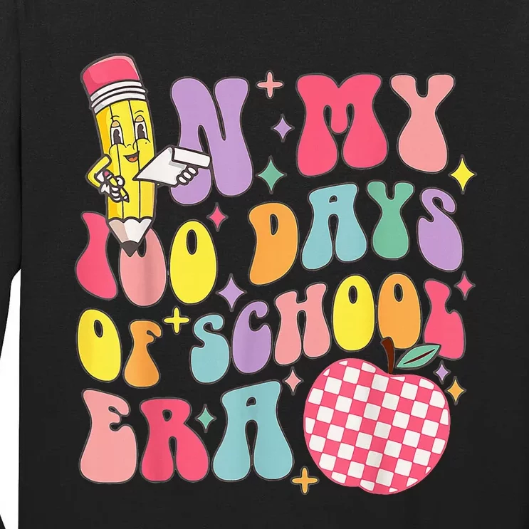 In My 100 Days Of School Era Retro 100th Day Of School Tall Long Sleeve T-Shirt