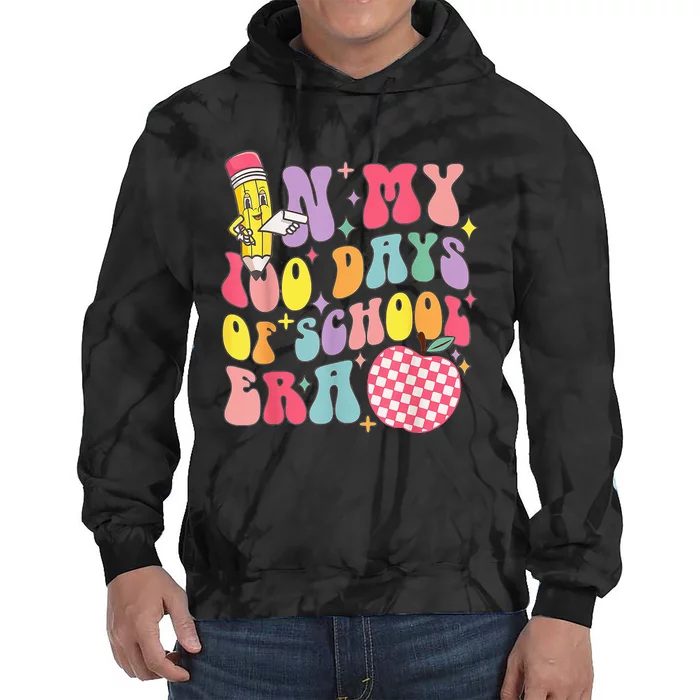 In My 100 Days Of School Era Retro 100th Day Of School Tie Dye Hoodie